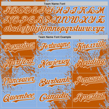 Charger l'image dans la galerie, Custom Light Blue Texas Orange-Cream Abstract Brush Stroke Authentic Baseball Jersey