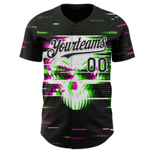 Load image into Gallery viewer, Custom Black-White Skull Authentic Baseball Jersey