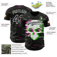 Load image into Gallery viewer, Custom Black-White Skull Authentic Baseball Jersey