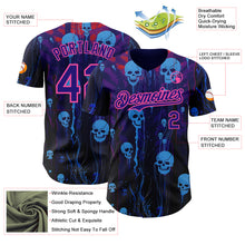 Charger l'image dans la galerie, Custom Dark Purple-Pink Skull Authentic Baseball Jersey