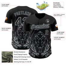 Laden Sie das Bild in den Galerie-Viewer, Custom Black-Gray Skull Authentic Baseball Jersey