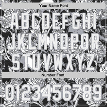 Load image into Gallery viewer, Custom Black White-Gray Skull And Rose Authentic Baseball Jersey