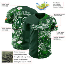Laden Sie das Bild in den Galerie-Viewer, Custom Green-White Skull And Rose Authentic Baseball Jersey