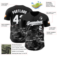 Charger l'image dans la galerie, Custom Black White-Gray Skull Authentic Baseball Jersey