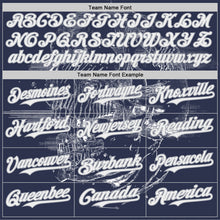 Load image into Gallery viewer, Custom Navy White-Gray Skull Authentic Baseball Jersey