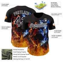 Charger l'image dans la galerie, Custom Black-White Flames Skull Authentic Baseball Jersey