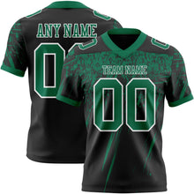 Laden Sie das Bild in den Galerie-Viewer, Custom Black Kelly Green-White Authentic Distressed Scratch Brush Stroke Football Jersey