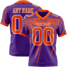 Charger l'image dans la galerie, Custom Purple Orange-White Authentic Distressed Scratch Brush Stroke Football Jersey