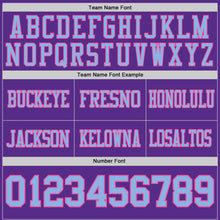 Charger l'image dans la galerie, Custom Purple Light Blue-Pink Authentic Distressed Scratch Brush Stroke Football Jersey