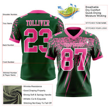 Charger l'image dans la galerie, Custom Green Pink-White Authentic Distressed Scratch Brush Stroke Football Jersey