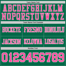 Charger l'image dans la galerie, Custom Kelly Green Pink-White Authentic Distressed Scratch Brush Stroke Football Jersey