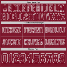 Load image into Gallery viewer, Custom Crimson Yellow-White Authentic Distressed Scratch Brush Stroke Football Jersey