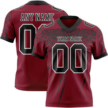 Charger l'image dans la galerie, Custom Crimson Black-White Authentic Distressed Scratch Brush Stroke Football Jersey