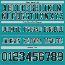 Laden Sie das Bild in den Galerie-Viewer, Custom Teal Black-White Authentic Distressed Scratch Brush Stroke Football Jersey