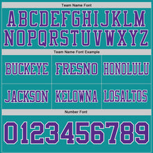 Load image into Gallery viewer, Custom Teal Purple-White Authentic Distressed Scratch Brush Stroke Football Jersey