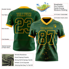 Laden Sie das Bild in den Galerie-Viewer, Custom Green-Gold Authentic Abstract Shattered Paint Splatter Football Jersey