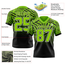 Load image into Gallery viewer, Custom Neon Green Black-White Authentic Abstract Geometric Lines Gradient Football Jersey