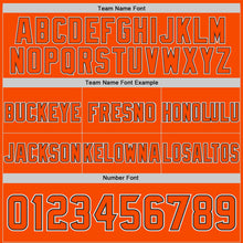 Load image into Gallery viewer, Custom Orange Black-White Authentic Abstract Geometric Lines Gradient Football Jersey
