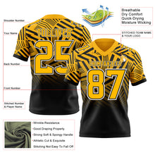 Laden Sie das Bild in den Galerie-Viewer, Custom Gold Black-White Authentic Abstract Geometric Lines Gradient Football Jersey