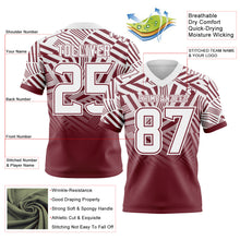 Laden Sie das Bild in den Galerie-Viewer, Custom White-Burgundy Authentic Abstract Geometric Lines Gradient Football Jersey