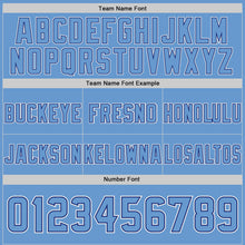 Charger l'image dans la galerie, Custom Light Blue Royal-White Authentic Abstract Geometric Lines Gradient Football Jersey