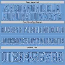 Load image into Gallery viewer, Custom Light Blue Navy-White Authentic Abstract Geometric Lines Gradient Football Jersey