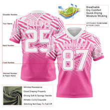 Load image into Gallery viewer, Custom White-Pink Authentic Abstract Geometric Lines Gradient Football Jersey