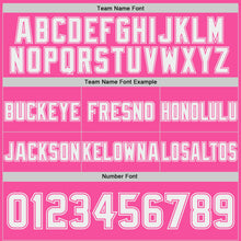 Load image into Gallery viewer, Custom White-Pink Authentic Abstract Geometric Lines Gradient Football Jersey