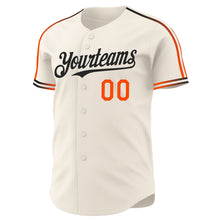 Laden Sie das Bild in den Galerie-Viewer, Custom Cream Orange-Black Raglan Line Gradient Stripe Authentic Baseball Jersey