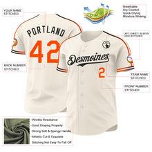 Laden Sie das Bild in den Galerie-Viewer, Custom Cream Orange-Black Raglan Line Gradient Stripe Authentic Baseball Jersey