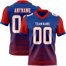 Laden Sie das Bild in den Galerie-Viewer, Custom Royal White-Red Authentic Fluid Scratch Waves Football Jersey