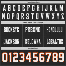 Laden Sie das Bild in den Galerie-Viewer, Custom Black White-Orange Authentic Fluid Scratch Waves Football Jersey