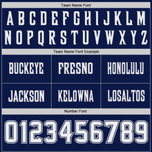 Laden Sie das Bild in den Galerie-Viewer, Custom Navy White-Gray Authentic Fluid Scratch Waves Football Jersey