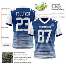Laden Sie das Bild in den Galerie-Viewer, Custom US Navy Blue-White Authentic Fluid Scratch Waves Football Jersey