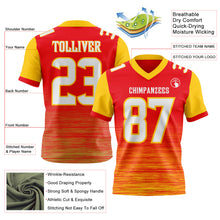 Laden Sie das Bild in den Galerie-Viewer, Custom Fire Red White-Yellow Authentic Fluid Scratch Waves Football Jersey