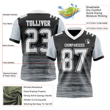Laden Sie das Bild in den Galerie-Viewer, Custom Black White-Silver Authentic Fluid Scratch Waves Football Jersey