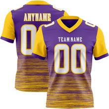 Laden Sie das Bild in den Galerie-Viewer, Custom Purple White-Yellow Authentic Fluid Scratch Waves Football Jersey