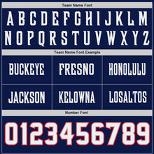 Charger l'image dans la galerie, Custom Navy White Fire Red-Gray Authentic Fluid Scratch Waves Football Jersey