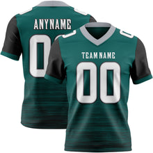 Загрузить изображение в средство просмотра галереи, Custom Midnight Green White Black-Gray Authentic Fluid Scratch Waves Football Jersey