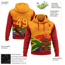 Load image into Gallery viewer, Custom Stitched Yellow-Red 3D Pattern Design Black History Month Sports Pullover Sweatshirt Hoodie
