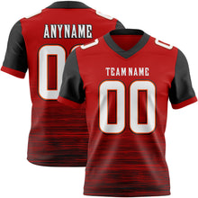 Laden Sie das Bild in den Galerie-Viewer, Custom Red White Black-Orange Authentic Fluid Scratch Waves Football Jersey