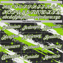 Laden Sie das Bild in den Galerie-Viewer, Custom Black White-Neon Green Brush Stroke Splatter Starburst Performance T-Shirt