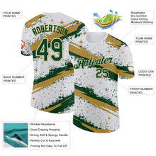 Charger l'image dans la galerie, Custom White Green-Old Gold Brush Stroke Splatter Starburst Performance T-Shirt