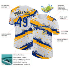 Charger l'image dans la galerie, Custom White Royal-Gold Brush Stroke Splatter Starburst Performance T-Shirt