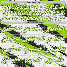 Charger l'image dans la galerie, Custom White Neon Green-Black Brush Stroke Splatter Starburst Performance T-Shirt