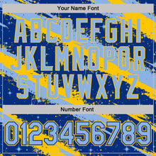 Laden Sie das Bild in den Galerie-Viewer, Custom Royal Light Blue-Yellow Brush Stroke Splatter Starburst Performance T-Shirt