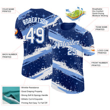 Laden Sie das Bild in den Galerie-Viewer, Custom Royal White-Light Blue Brush Stroke Splatter Starburst Performance T-Shirt