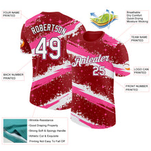 Charger l'image dans la galerie, Custom Red White Pink-Black Brush Stroke Splatter Starburst Performance T-Shirt