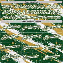Laden Sie das Bild in den Galerie-Viewer, Custom Green White-Old Gold Brush Stroke Splatter Starburst Performance T-Shirt