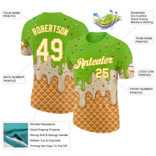 Laden Sie das Bild in den Galerie-Viewer, Custom Neon Green Cream-Gold Ice Cream Waffle Foodie Dessert Performance T-Shirt